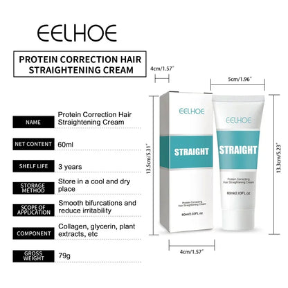 60ML Keratin Hair Straightening Cream Professional Damaged Treatment Faster Smoothing Curly Hair Care Protein Correction Cream